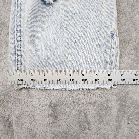 Flamingo Jeans M 28x32 Acid Wash Distressed Destroyed Flared Button Fly Grunge - Picture 10 of 14